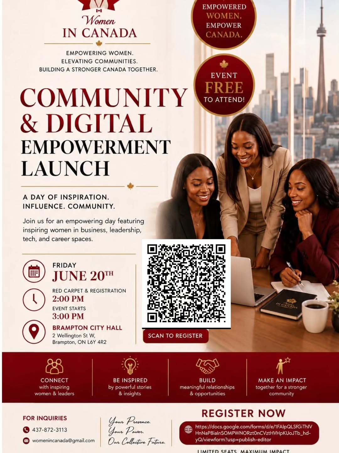 join us for the official launch of women in canada empowerment initiatives (wicei)—a powerful e.heic